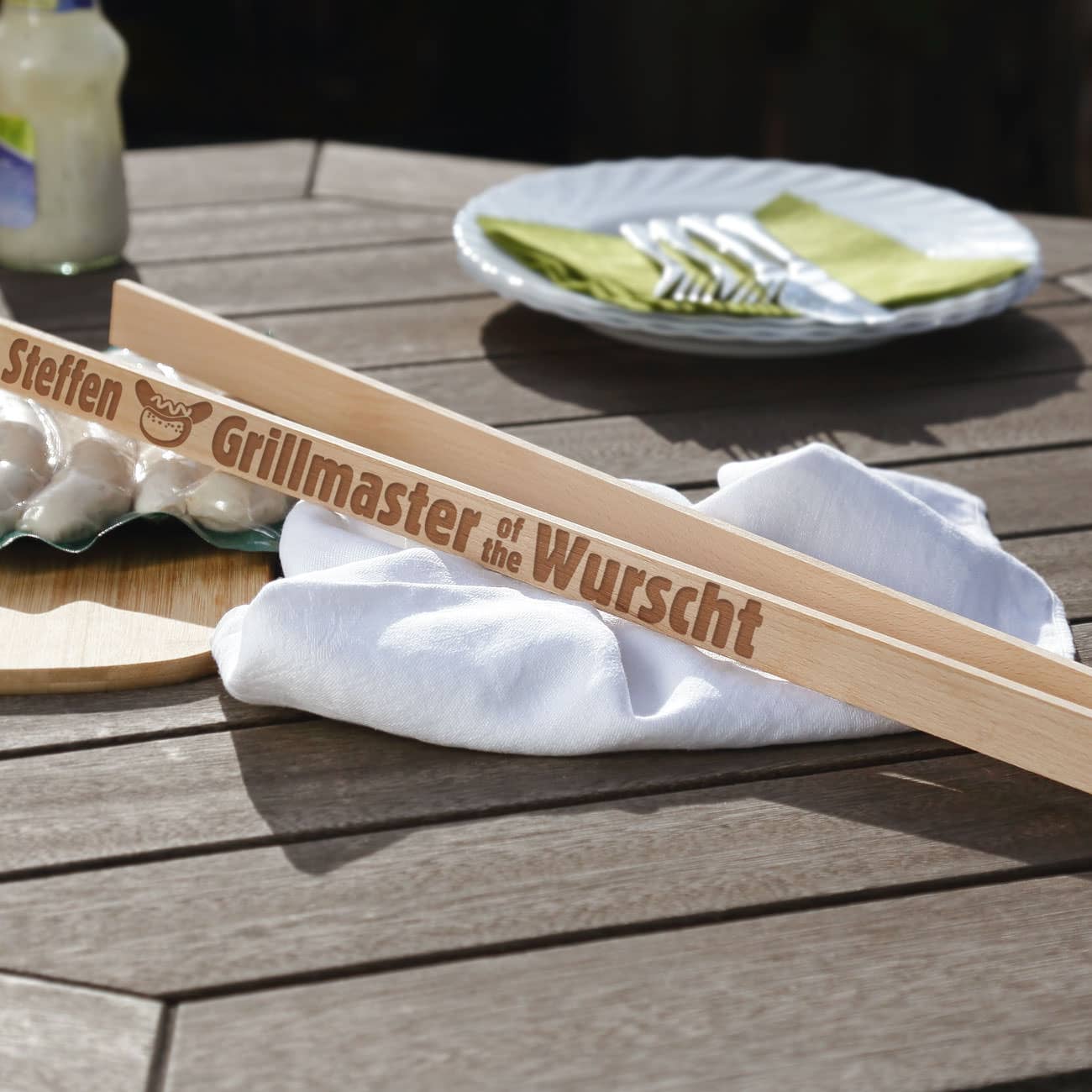 Grillzange mit Gravur