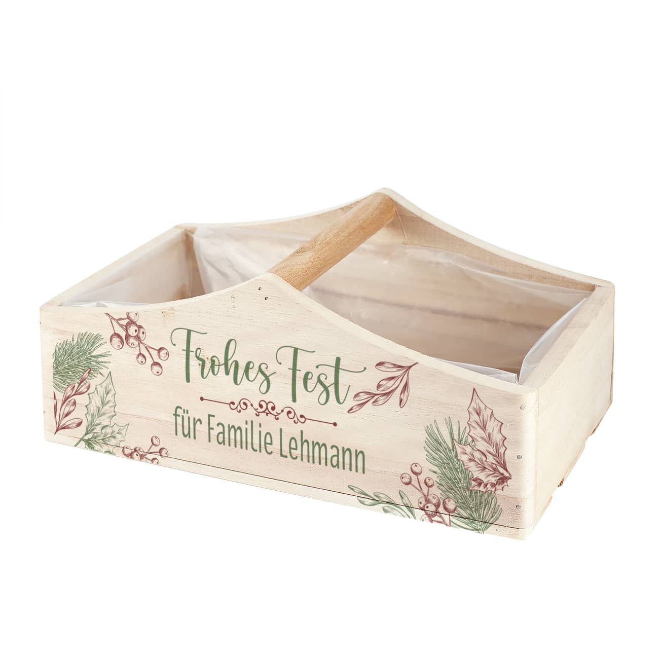 Persönlich bedruckter Pflanzkorb zu Weihnachten