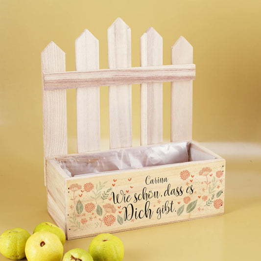 Wie schön, dass es dich gibt - Pflanzkorb mit Name personalisiert