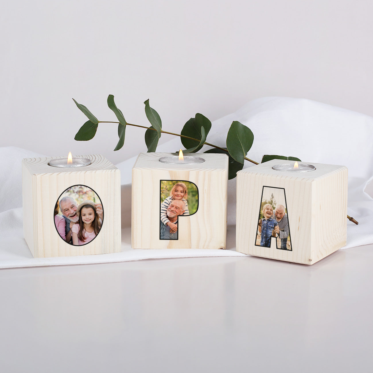 Teelichthalter für den besten Opa im 3er Set