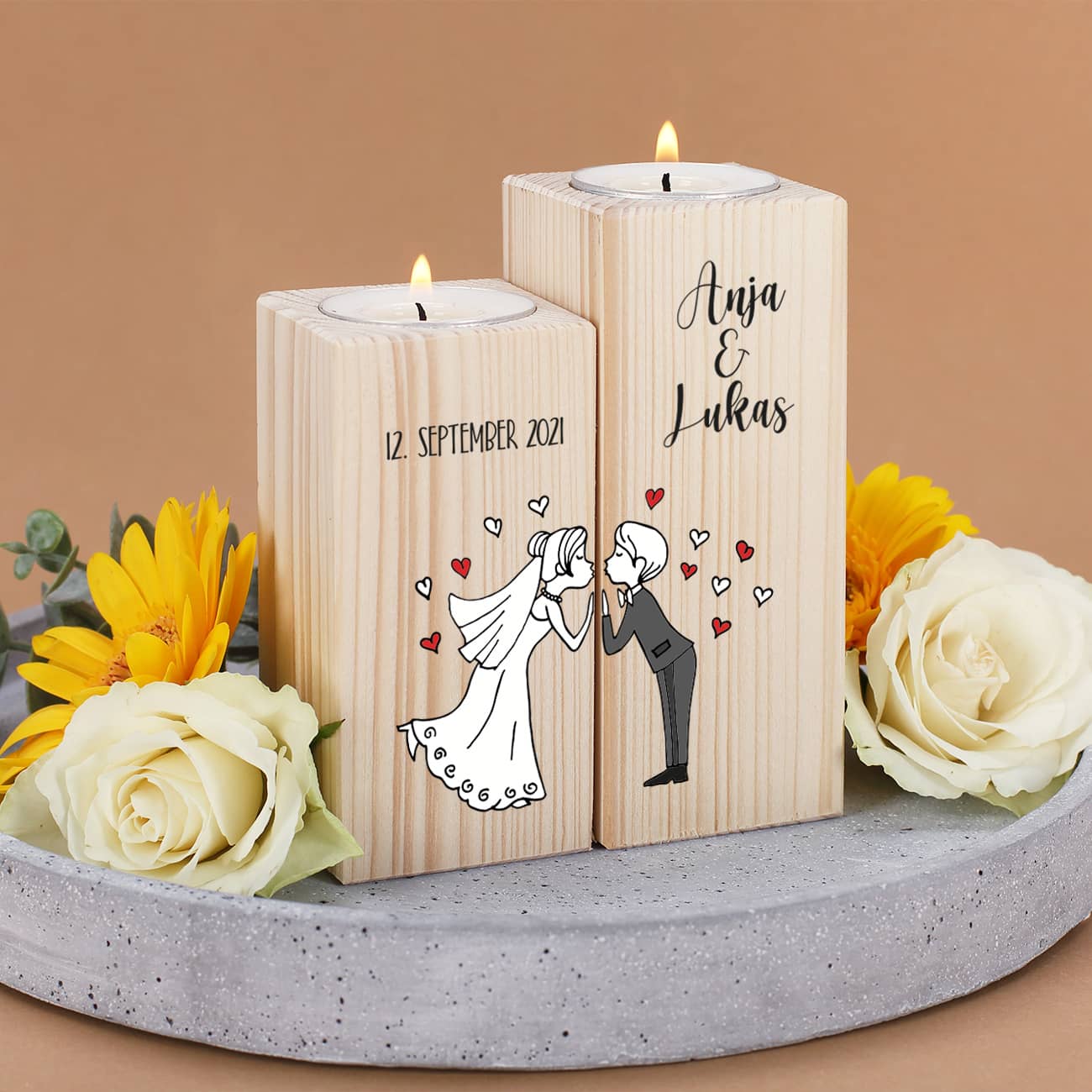 Teelichthalter zur Hochzeit