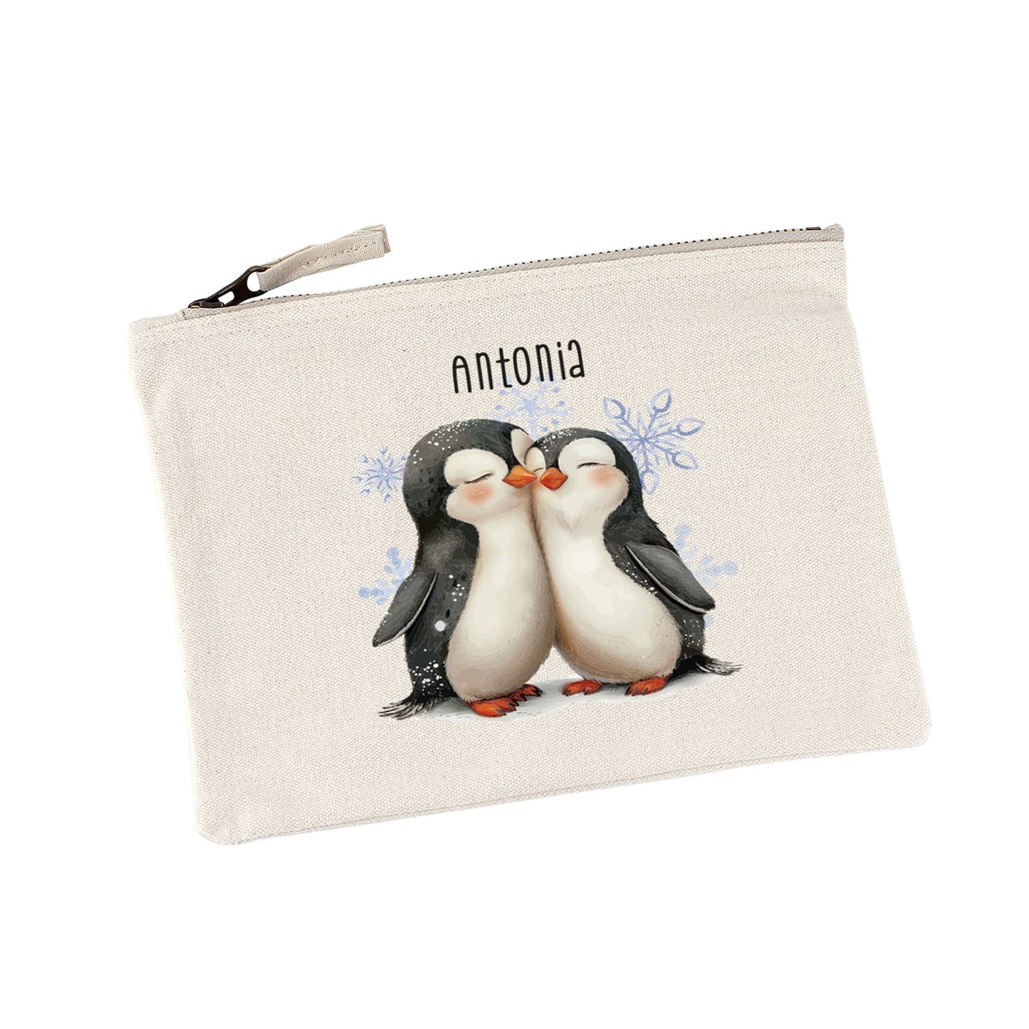 Pinguine mit Schneeflockenmotiv