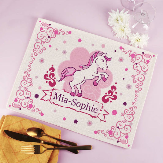 Pferde Platzdeckchen für Kinder waschbar