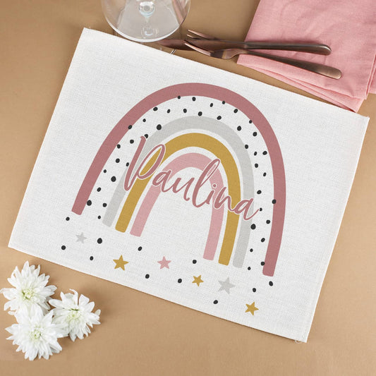 Platzdeckchen mit Regenbogenmotiv für Mädchen