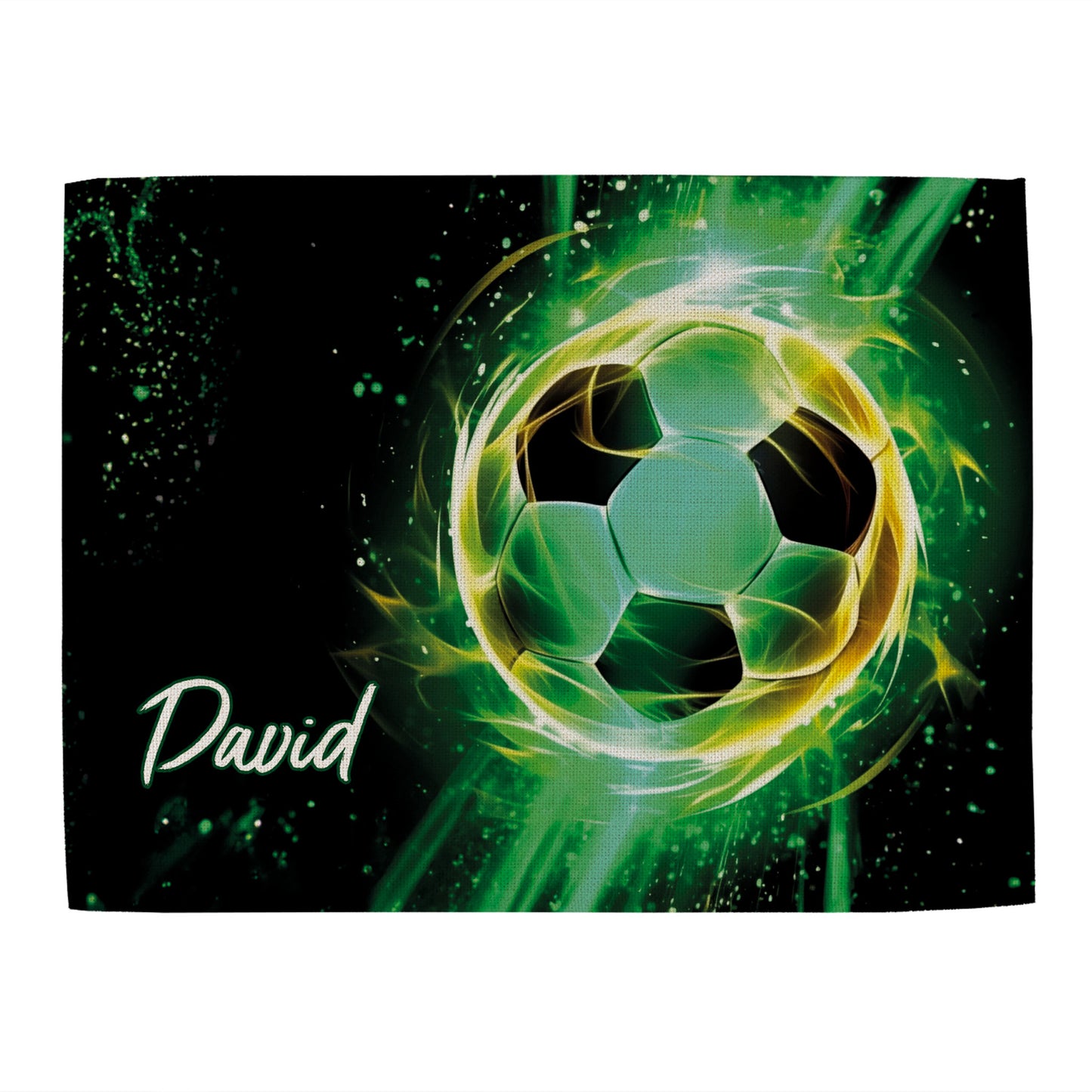 Platzdeckchen für Kinder mit Fußballmotiv und Namensaufdruck – personalisierbar