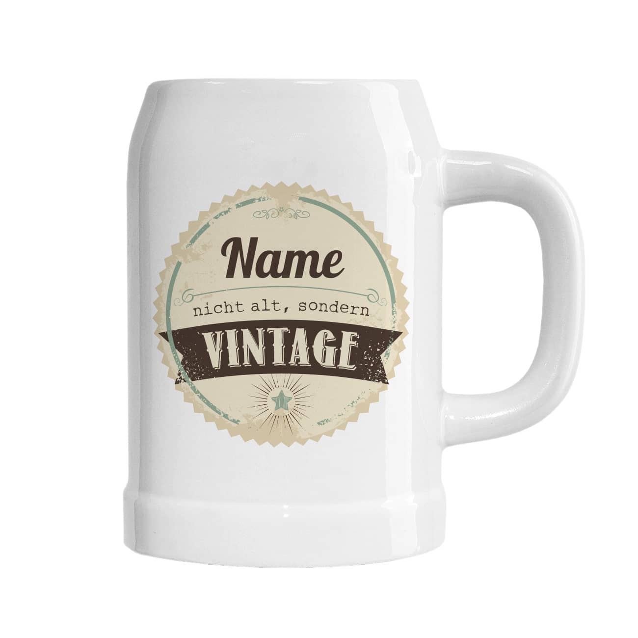 Keramik Bierkrug mit Namen bedruckt