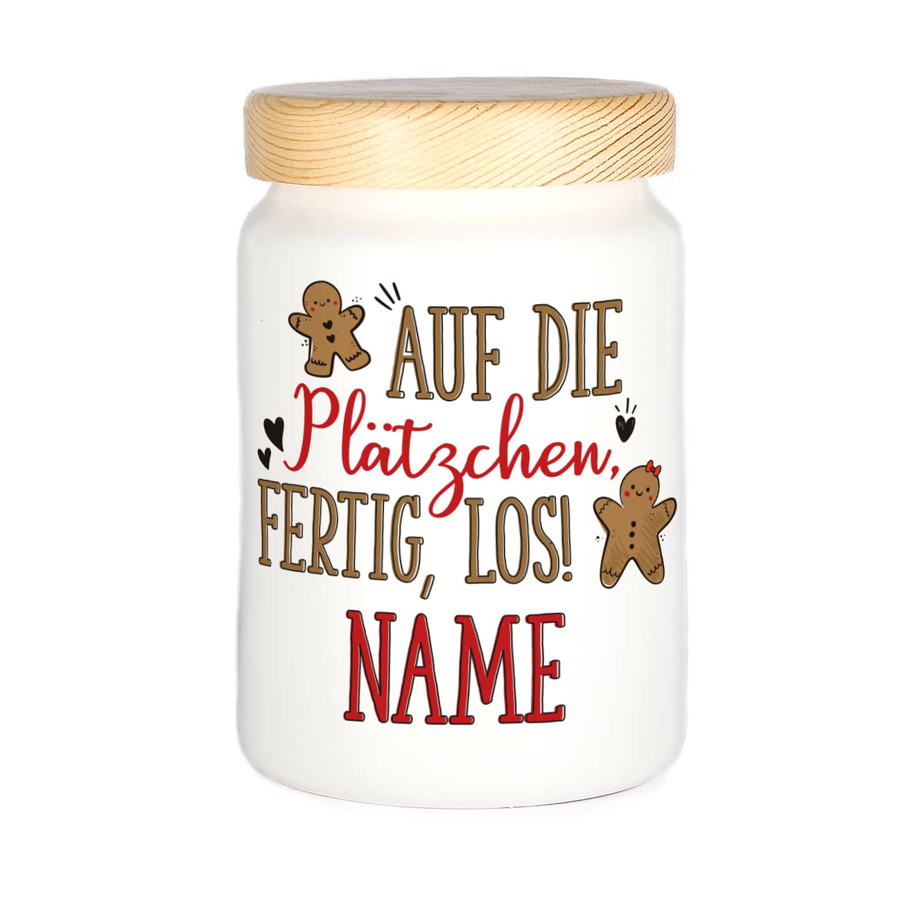 Keksdose mit Holzdeckel personalisiert mit Name
