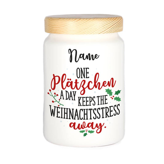 Keksdose mit Name und Spruch Ihrer Wahl bedruckt