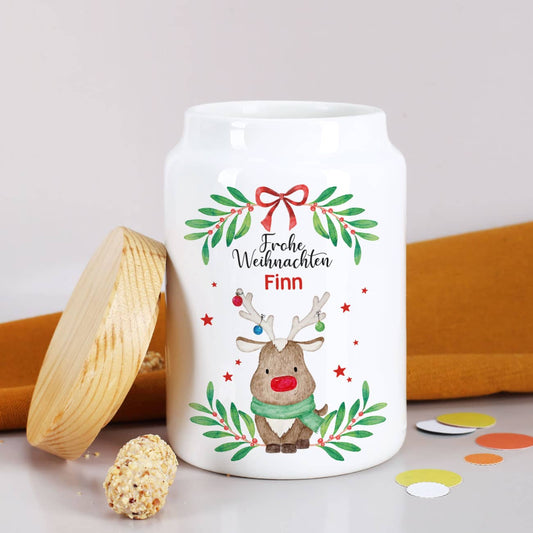 Niedliches Rentier Motiv mit Name personalisiert