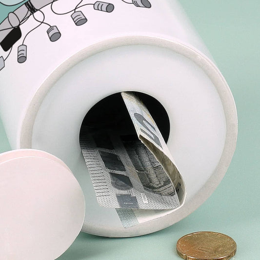 Öffnung der personalisierten Spardose aus Keramik