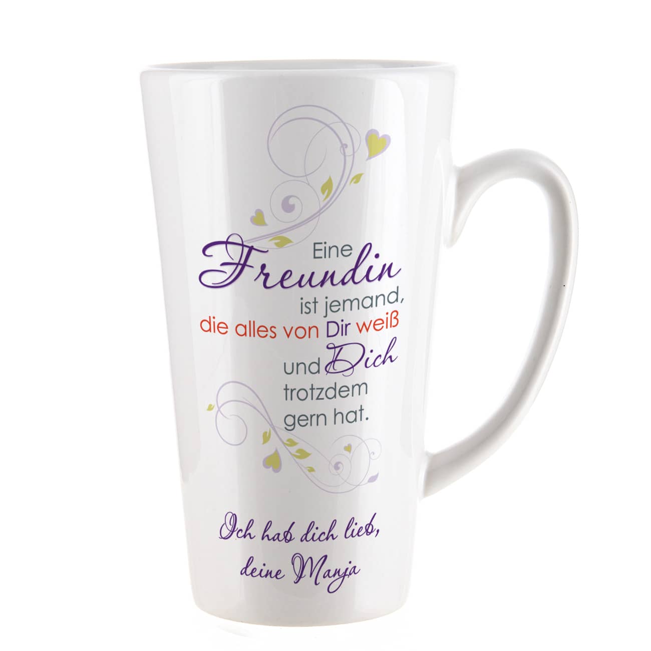 XL Kaffeetasse "Freundin" mit Spruch und individuellen Text