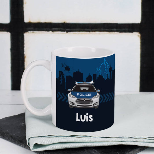 Coole Polizei - Tasse mit Namensaufdruck