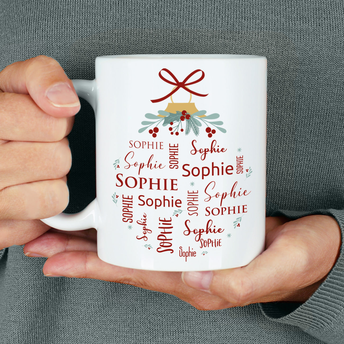 Tasse mit Name zu Weihnachten –