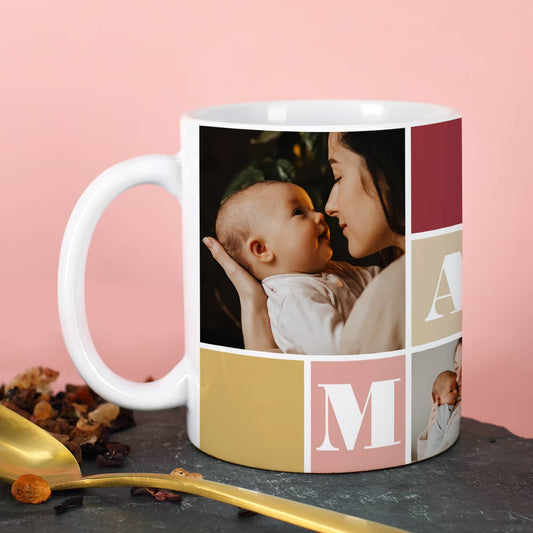 Tasse mit 4 Fotos Ihrer Wahl bedruckt