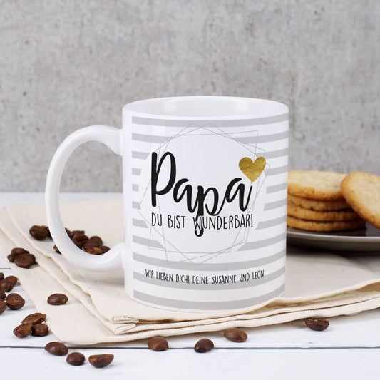 Tasse zum Vatertag - Papa du bist wunderbar!