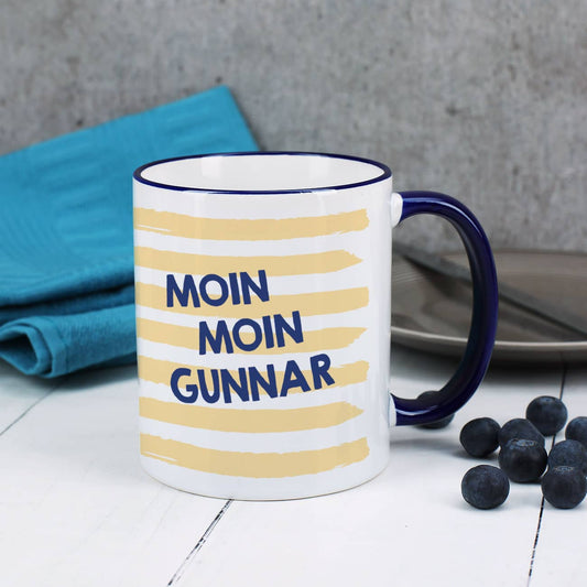 Moin Moin Tasse mit Möwe und Wunschname