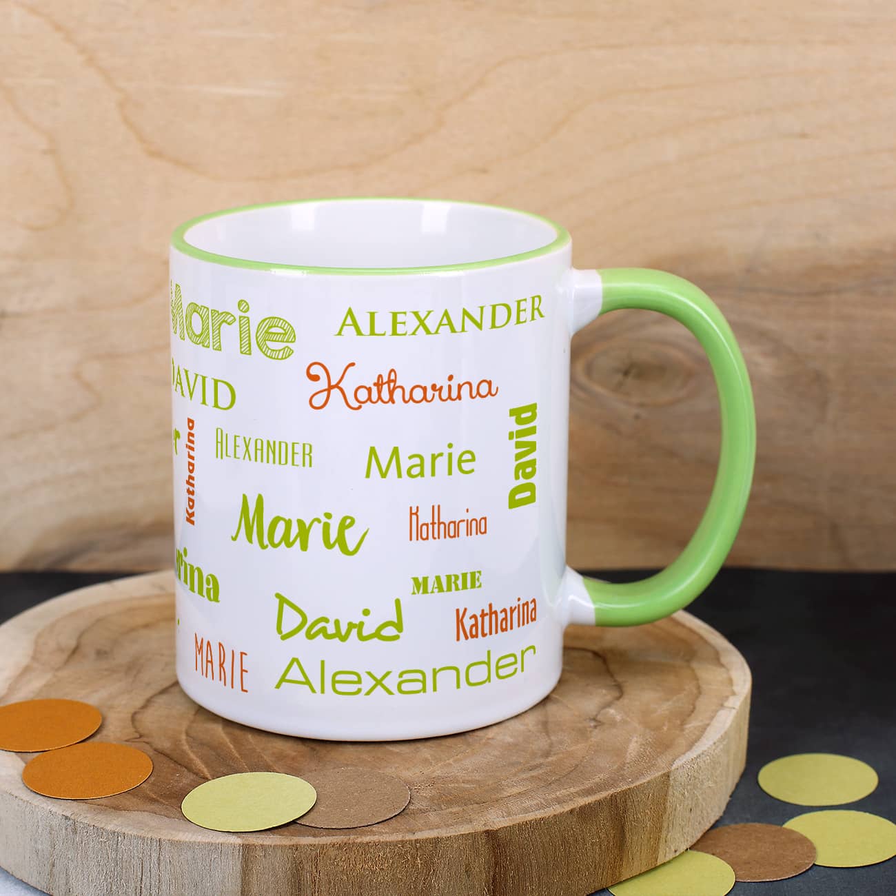 Personalisierte Tasse 'Roland' – Kaffeebecher Mit Spruch 'Wenn Roland Es Nicht Weiß, Weiß Es Niemand', 325 Ml, Grüner Henkel