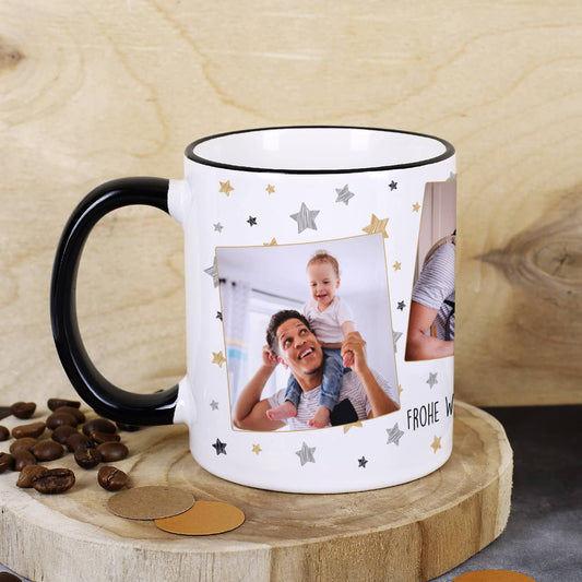 Fototasse mit Ihren drei Lieblingsbildern und Wunschtext