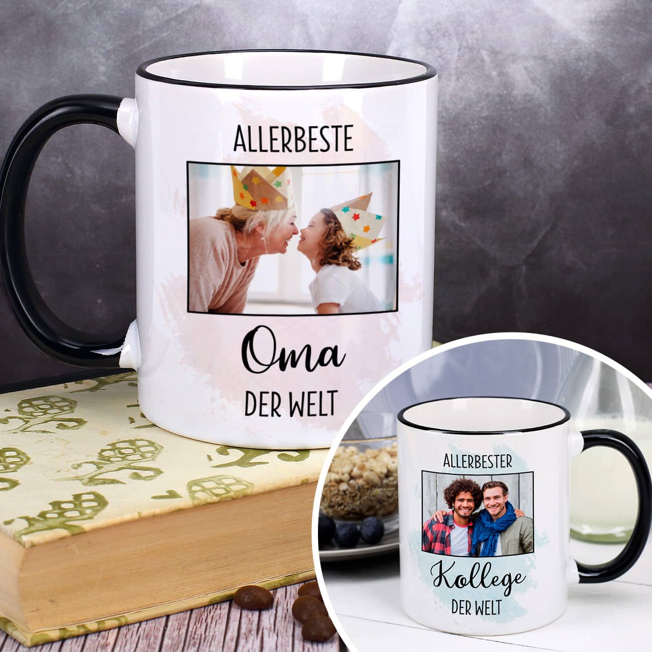 Persönlich bedruckte Tasse für den weltbesten Menschen mit Ihrem Foto & Text personalisiert für Männer & Frauen –