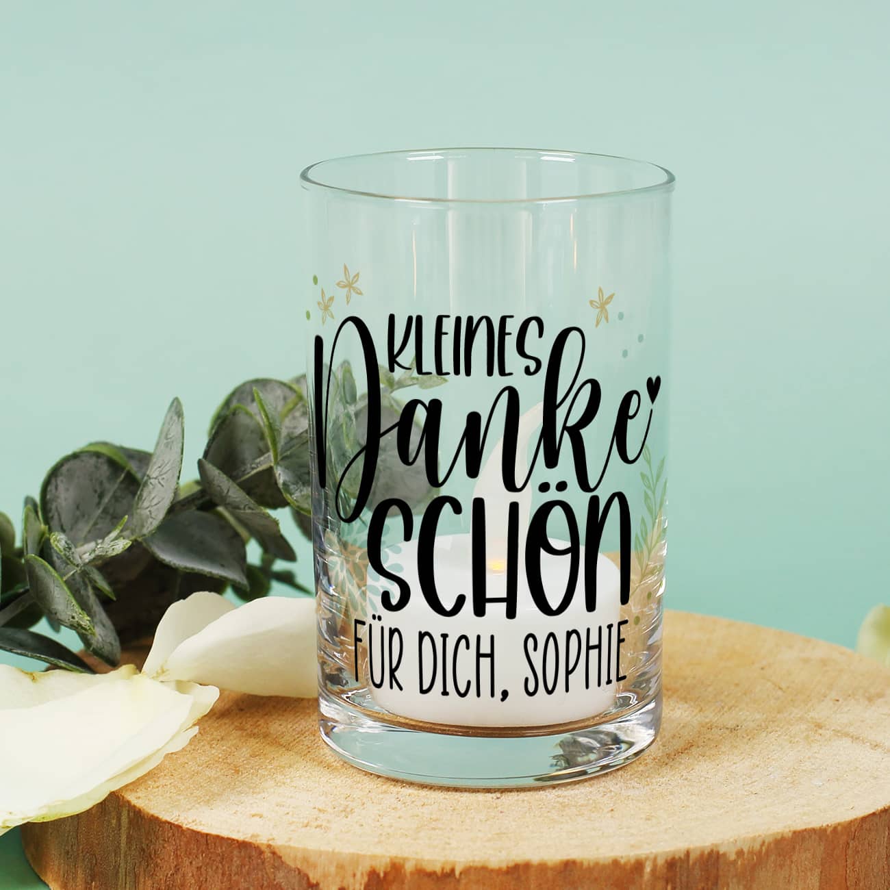 Kleines Windlicht als Dankeschön
