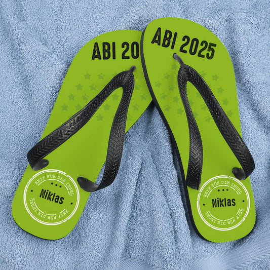 Reif für die Insel - Flop Flops mit Name und Jahr