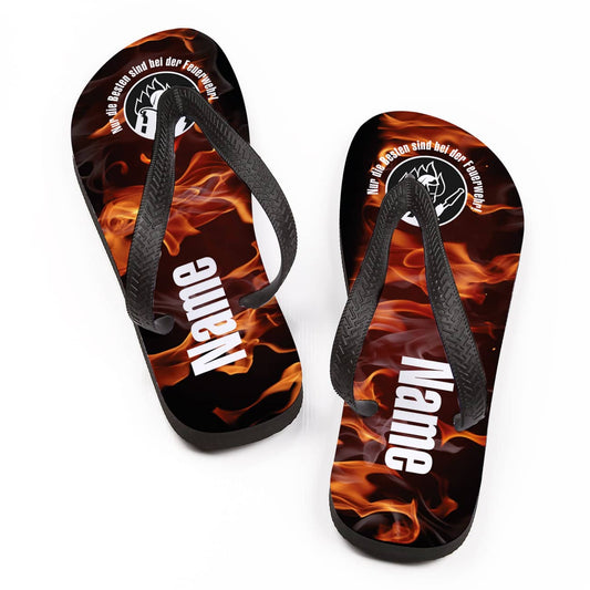 Sandalen für echte Feuerwehrmänner mit persönlichem Wunschnamen