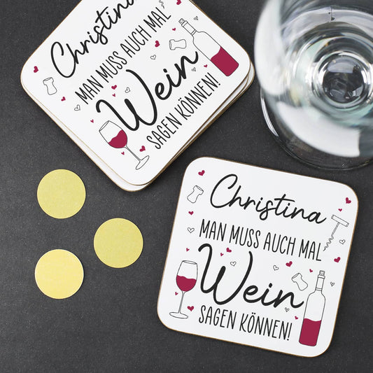 Personalisierter Untersetzer für Weintrinker