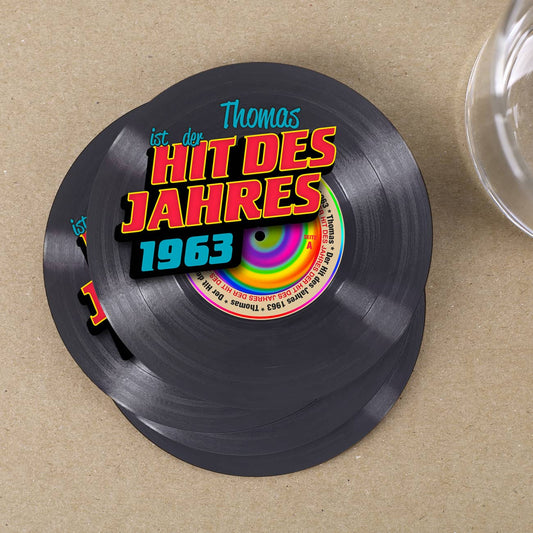 Untersetzer mit Wunschnamen und Geburtsjahr