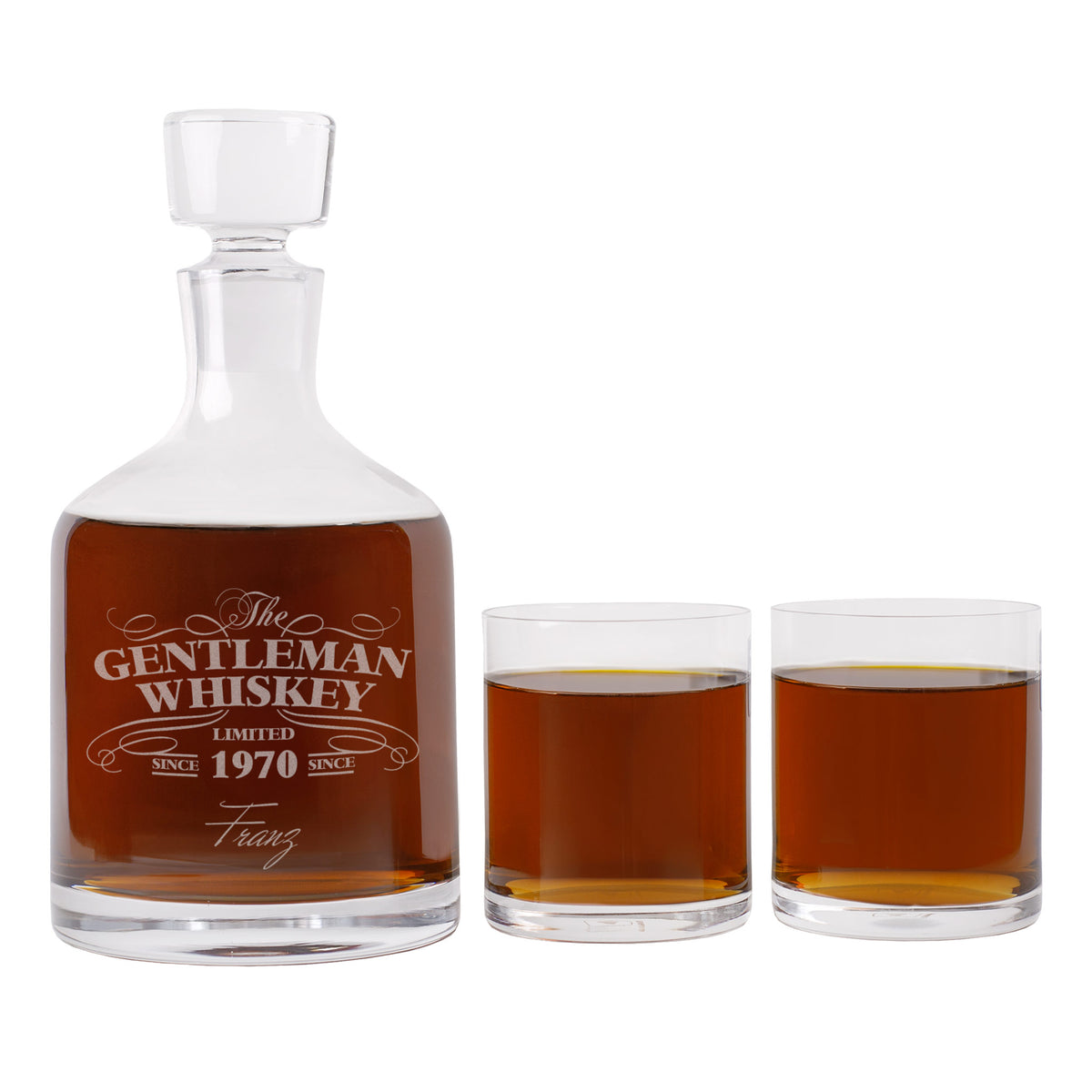 3-teiliges Leonardo Whisky-Set mit personalisierter Karaffe und zwei Whiskygläsern
