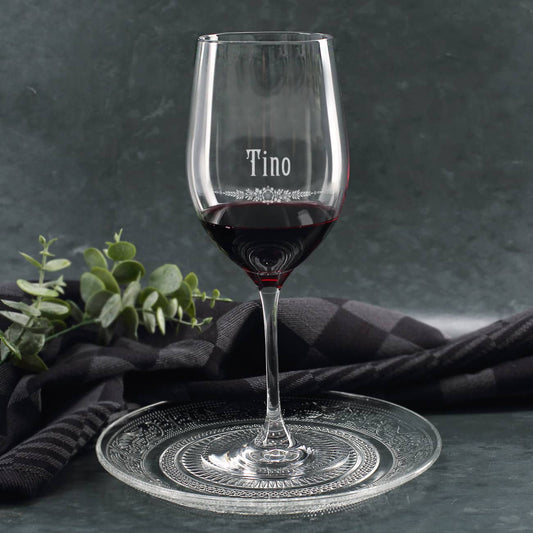 Leonardo Weinglas graviert mit Name