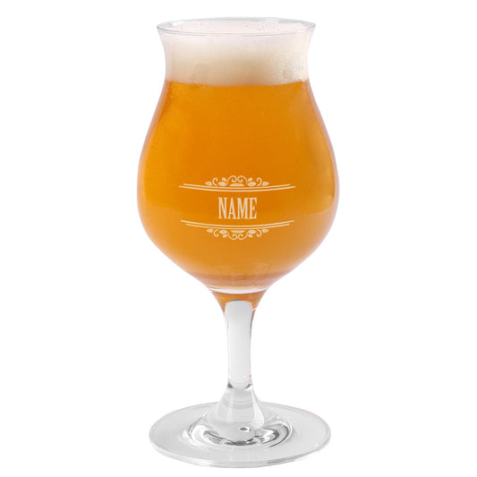 Leonardo Craft-Beer Glas mit Wunschname und Ornamenten graviert