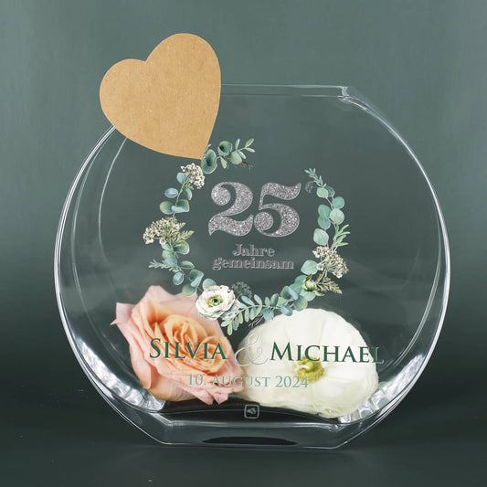 Große Leonardo Vase zur Silberhochzeit