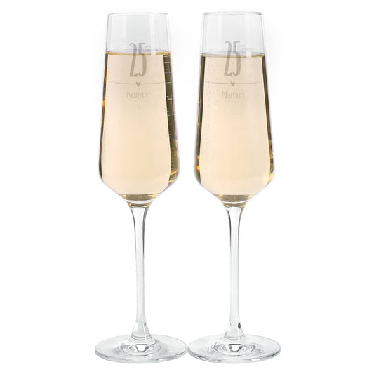 Gläser mit Gravur der Namen