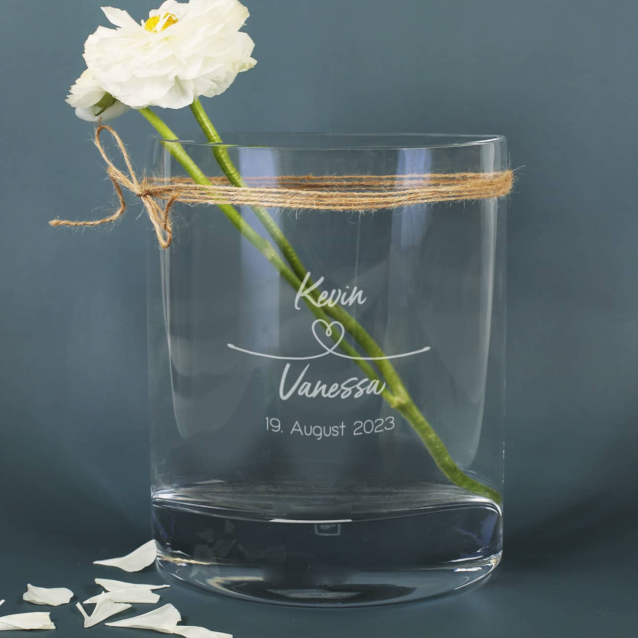 Vase zur Hochzeit mit Gravur –