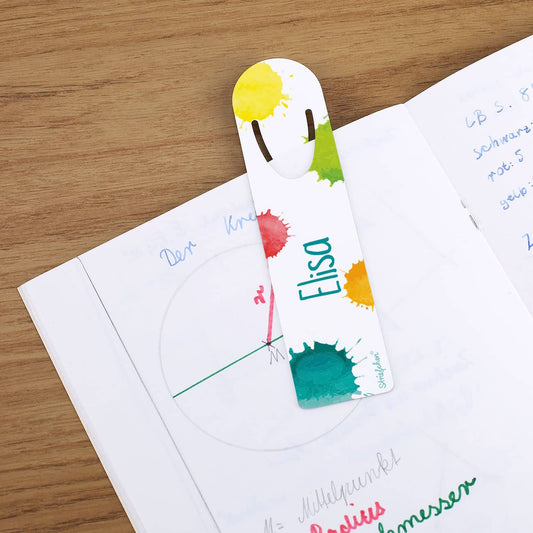 Bunt bedrucktes Lesezeichen