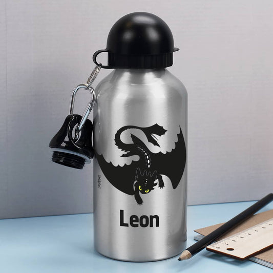 Trinkflasche mit Drache und Wunschname