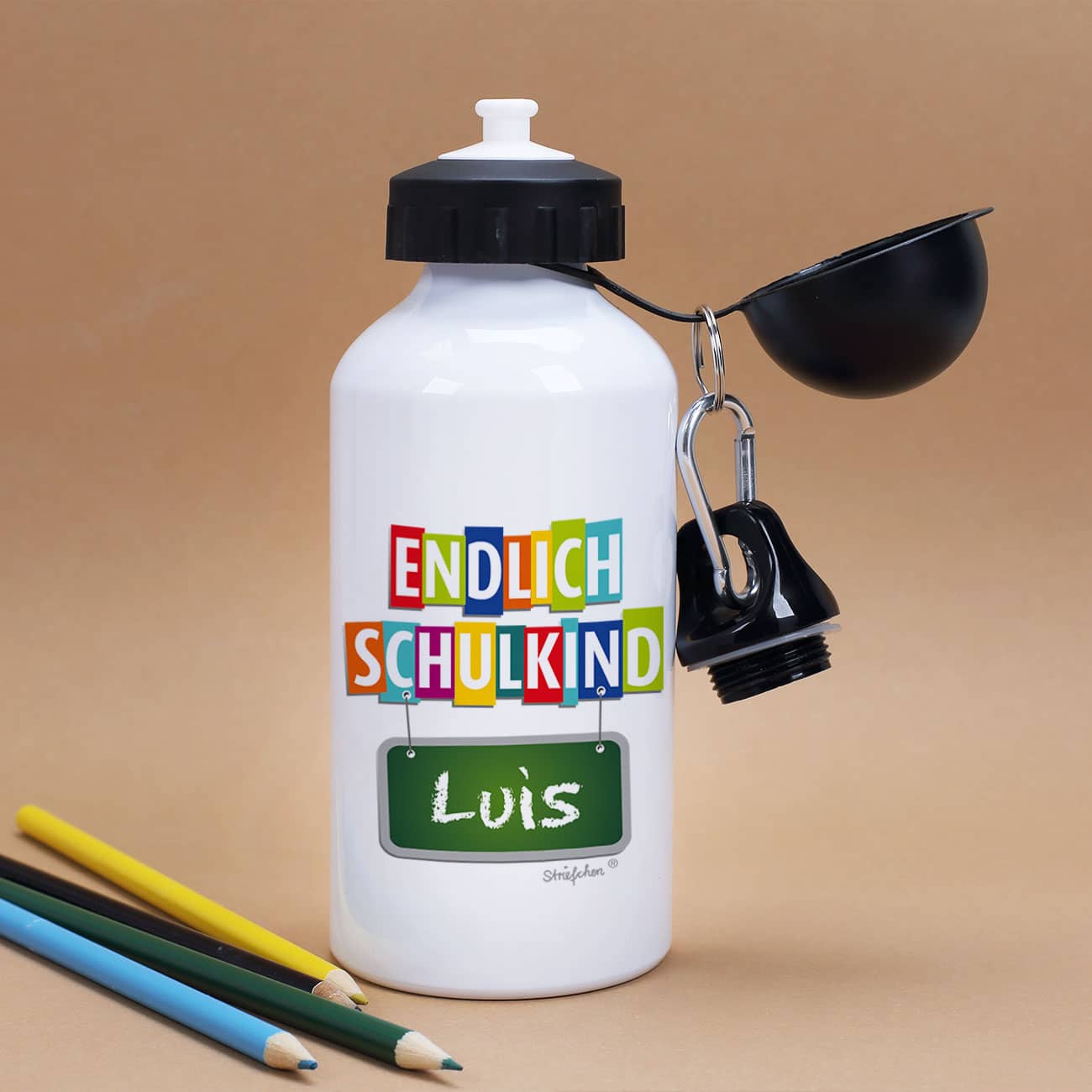 Trinkflasche mit Name zur Einschulung –