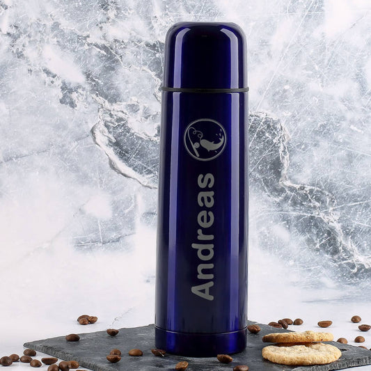 Thermosflasche für Angler mit Ihrem Wunschnamen