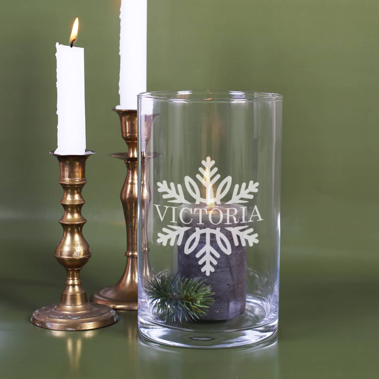 Vase zu Weihnachten Gravur