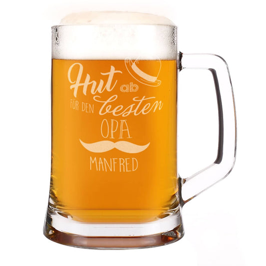 persönlich gravierter Bierseidel für den besten Opa