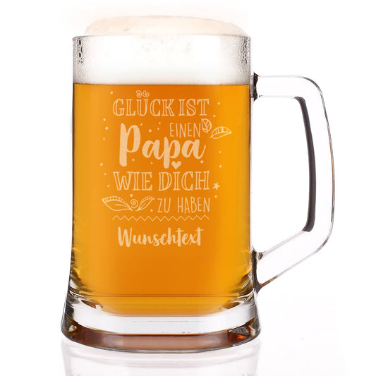 Glück ist, einen Papa wie dich zu haben - Bierkrug zum Vatertag
