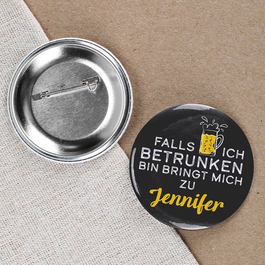 Metallbutton mit Anstecknadel