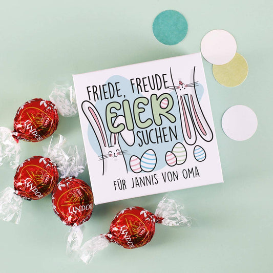 Personalisierte Schachtel zu Ostern mit Text nach Wunsch