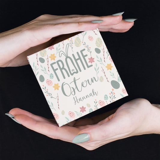 Frohe Ostern Geschenk - 4 Lindorkugeln in pastellfarbener Osterverpackung