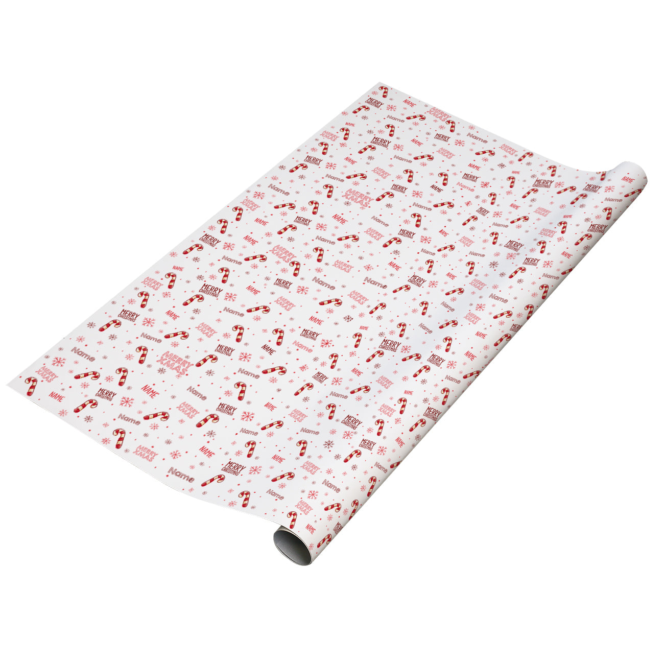 Weihnachtliches Geschenkpapier mit Name