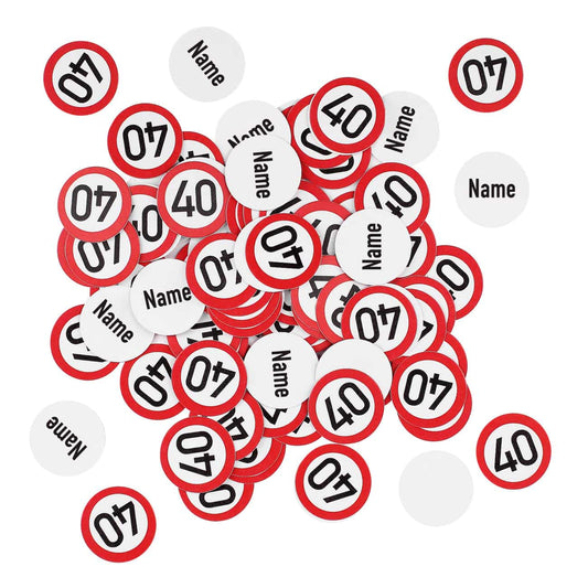 XL Konfetti zum 40. Geburtstag mit Namensaufdruck