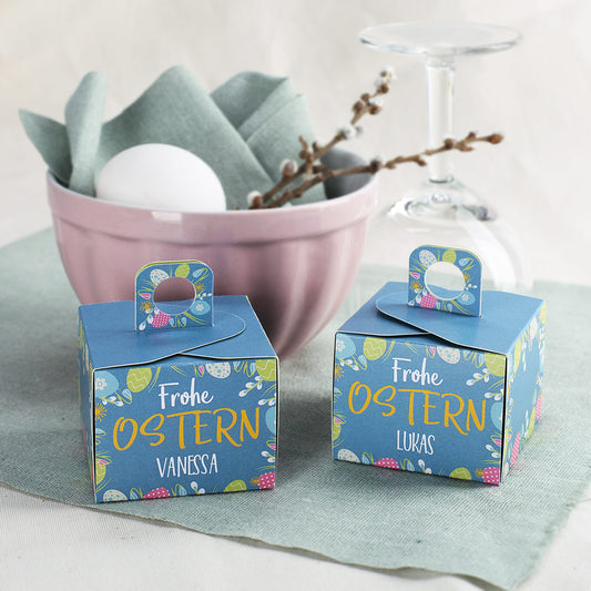 vollflächig bedruckt mit fröhlichem Frühlingsmotiv passend zu Ostern