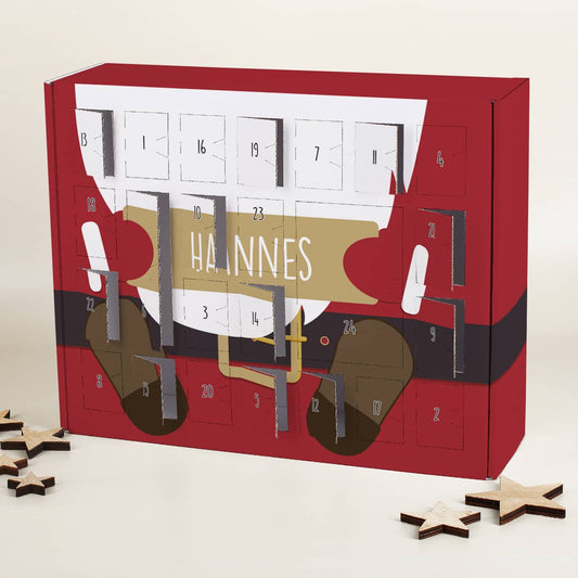 Weihnachtsmann-Adventskalender mit Ihrem Wunschnamen