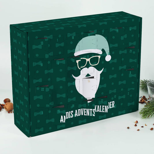 Adventskalender zum selbst Befüllen mit coolem Weihnachtsmann