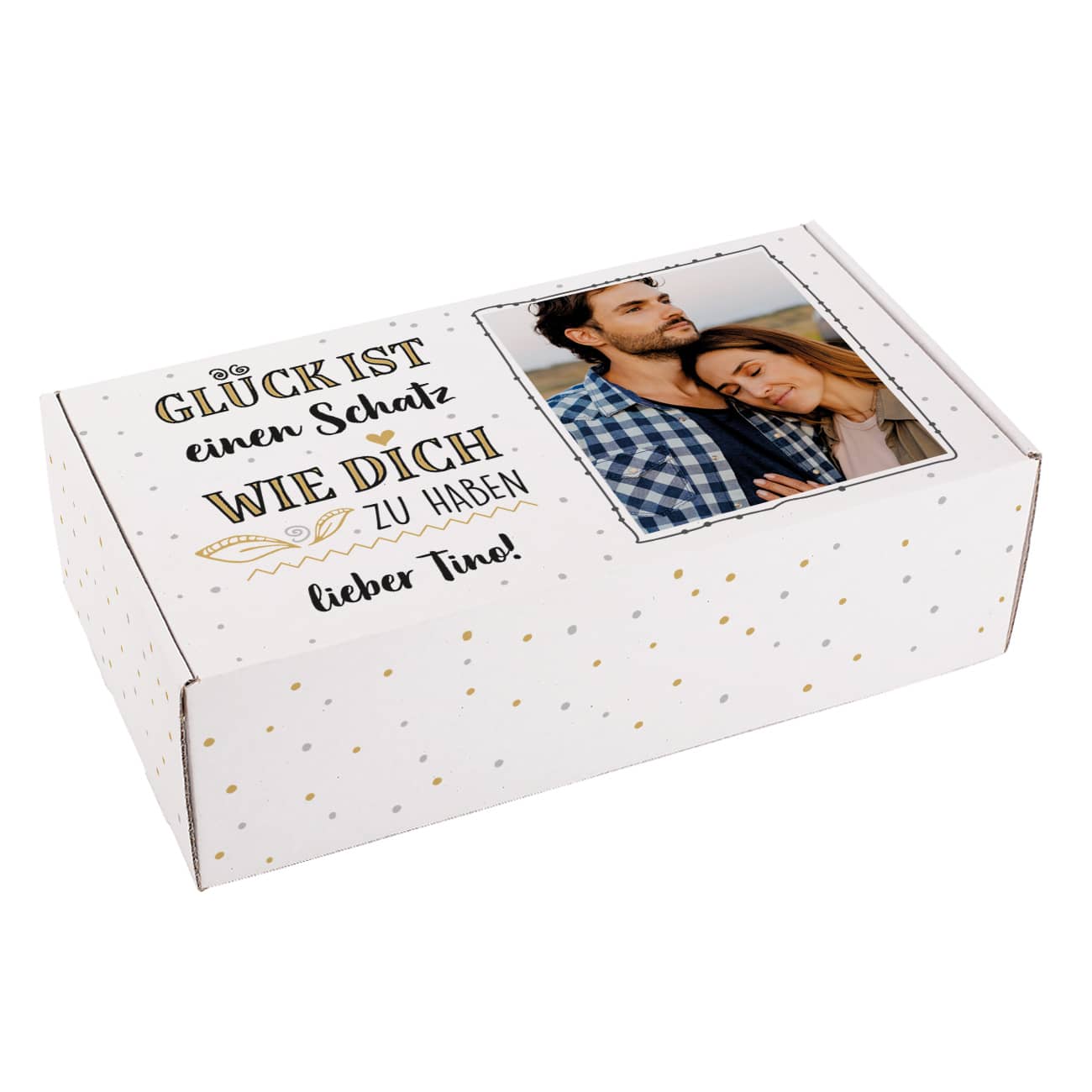 Glück ist... Geschenkverpackung mit Foto und Wunschtext